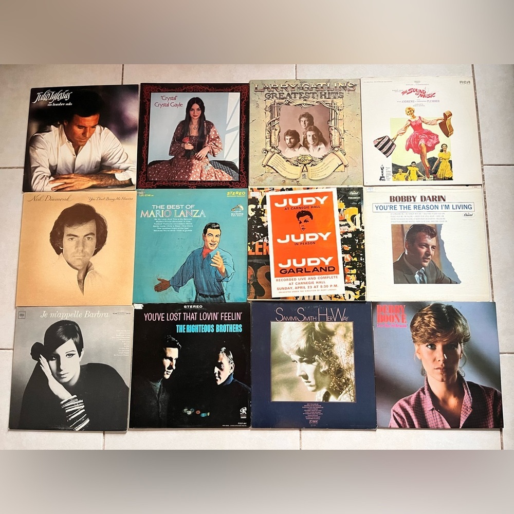12 vintage vinyl records